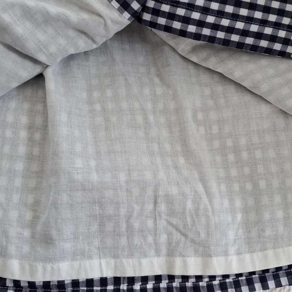 NWT J.Crew Factory Womens Navy/White Gingham Check‎ Seersucker Dress 8
